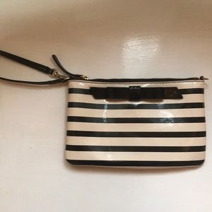 Kate spade striped wristlet with bow